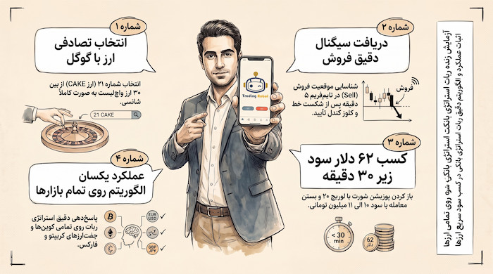 تست زنده ربات استراتژی بانکی روی یک ارز کاملا شانسی