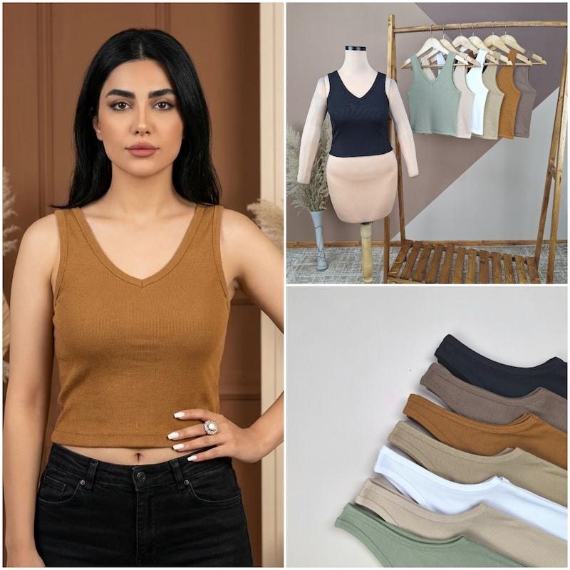 کراپ زنانه کبریتی هفتی فری سایز تا 44