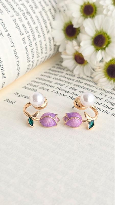 گوشواره زنانه مدل گل لاله