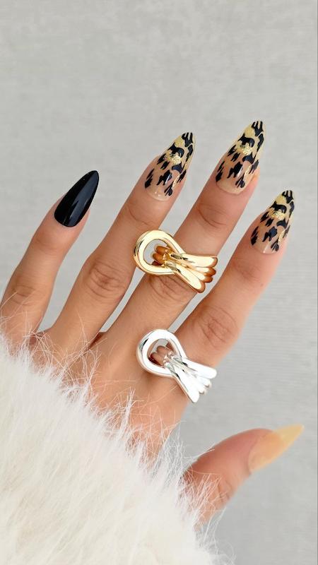 انگشتر آبکاری طلا و نقره کد ۳