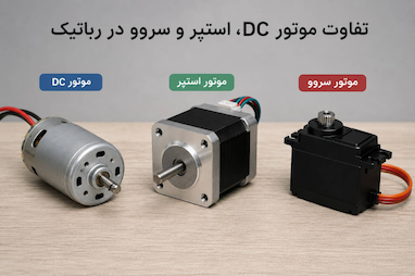 تفاوت موتور DC، استپر و سروو در رباتیک | کدام موتور برای شما مناسب‌تر است؟