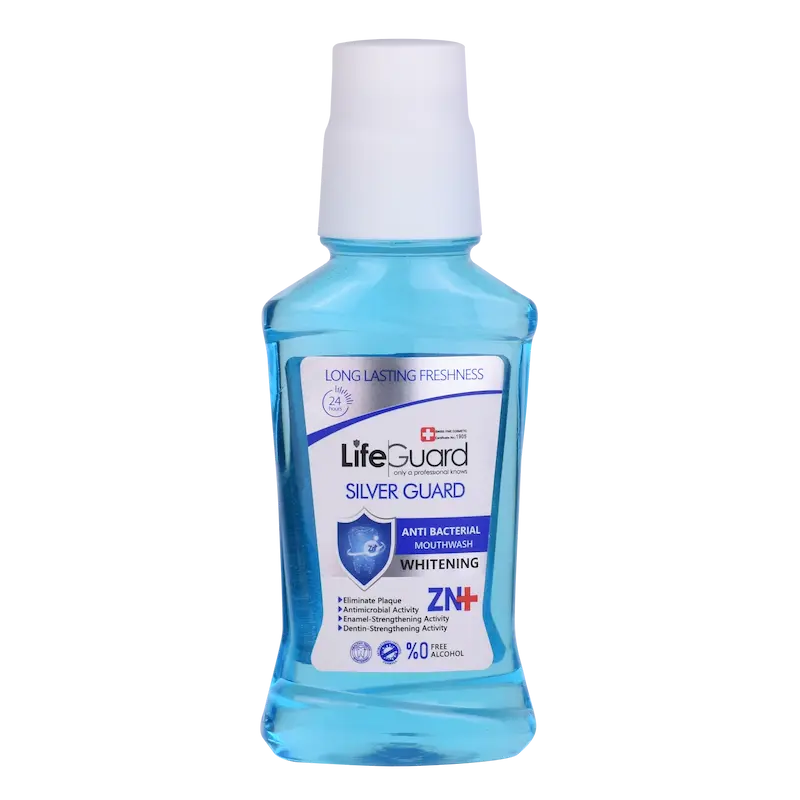 دهانشویه بزرگسال سفیدکننده (Silver Guard) برند لایف گارد با حجم 270 میلی لیتر