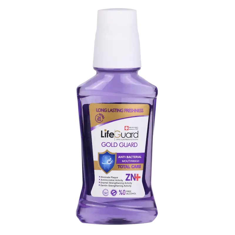 دهانشویه بزرگسال توتال (Gold Guard) برند لایف گارد با حجم 270 میلی لیتر