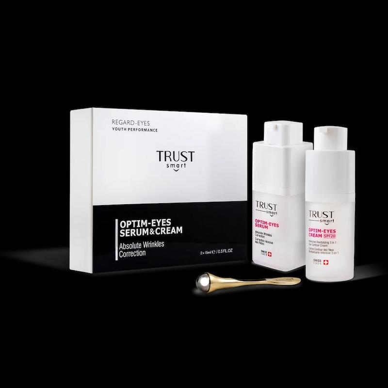 کیت جوانساز دورچشم تراست(سرم دورچشم اسمارت،کرم ضدپف و تیرگی دورچشم اسمارت+گواشا رایگان)