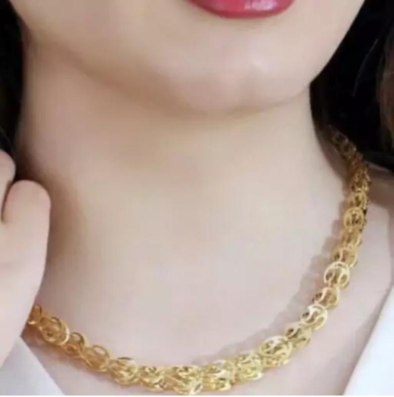 گردنبند زنانه مابه طلا بیروتی پولکی بسیار شکیل و جذاب 
