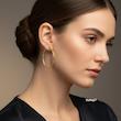 گوشواره زنانه بیضی یا اشکی رنگ ثابت مدل تیارا