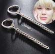 گوشواره و پیرسینگ آویز کیپاپی جیمین و جونگکوک بی تی اس BTS استیل و رنگ ثابت