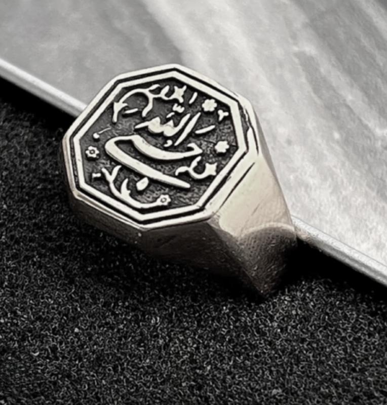 انگشتر مردانه حسبی الله آبکاری نقره رنگ ثابت ضد حساسیت