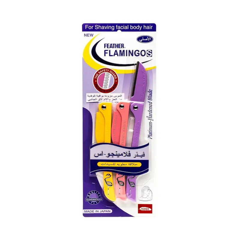تیغ ابرو فلامینگو اصل ژاپن Flamingo Eyebrow Razor بسته سه عددی