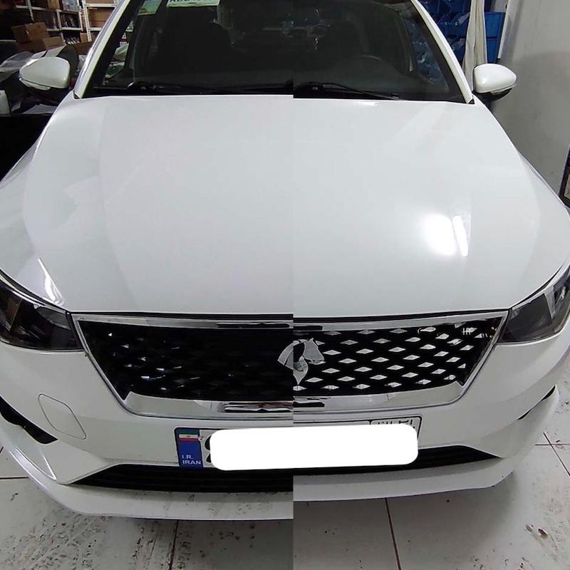برچسب کرومی نگین توری جلو پنجره مناسب تارا V4