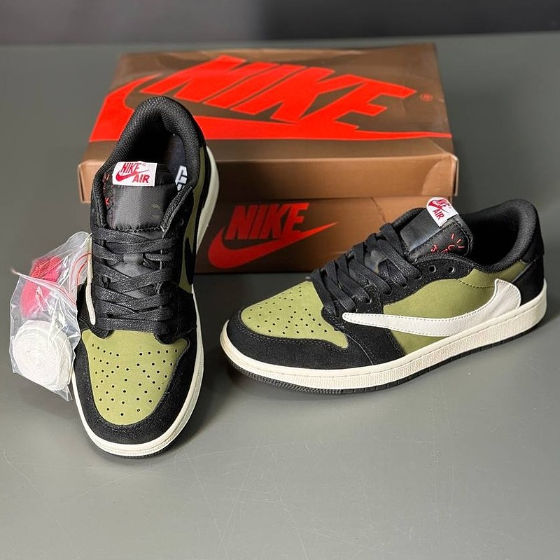 کتونی جردن 1 ترویس | jordan1 low Travis Scott Black Olive