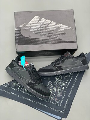 کتونی جردن 1 ترویس | jordan1 low Travis Scott Black Phantom