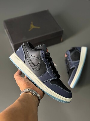 کتونی نایک ایر جردن 1 | Air jordan low 1SE Black Dark Obsidian Snakeskin"  