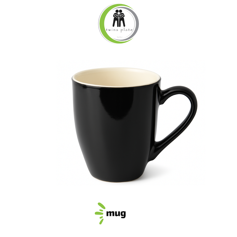 ماگ مشکی تویینز داخل سفید