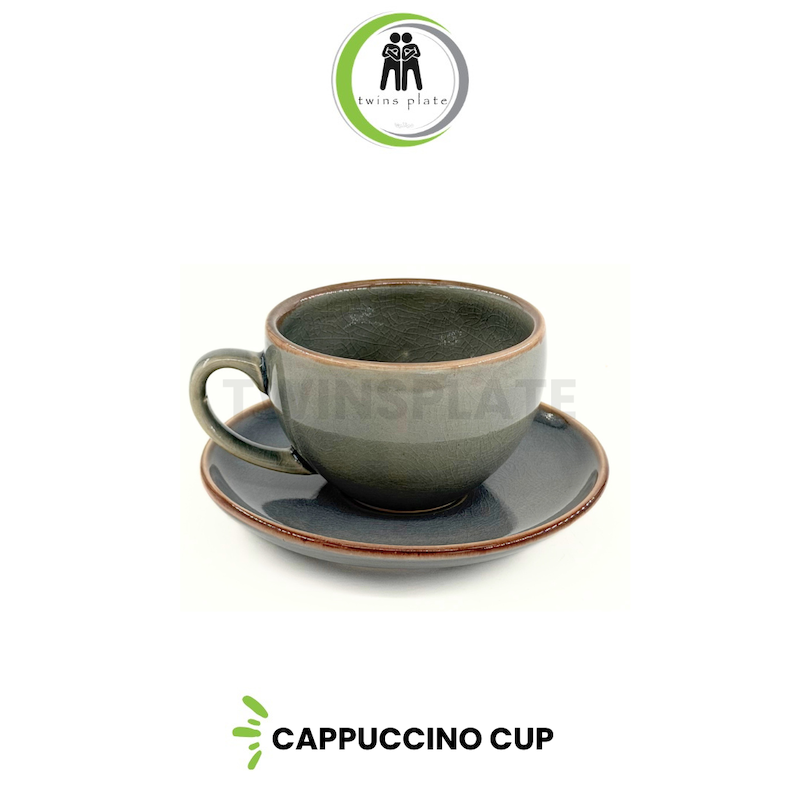 فنجان و نعلبکی کاپوچینو طوسی تَرَک