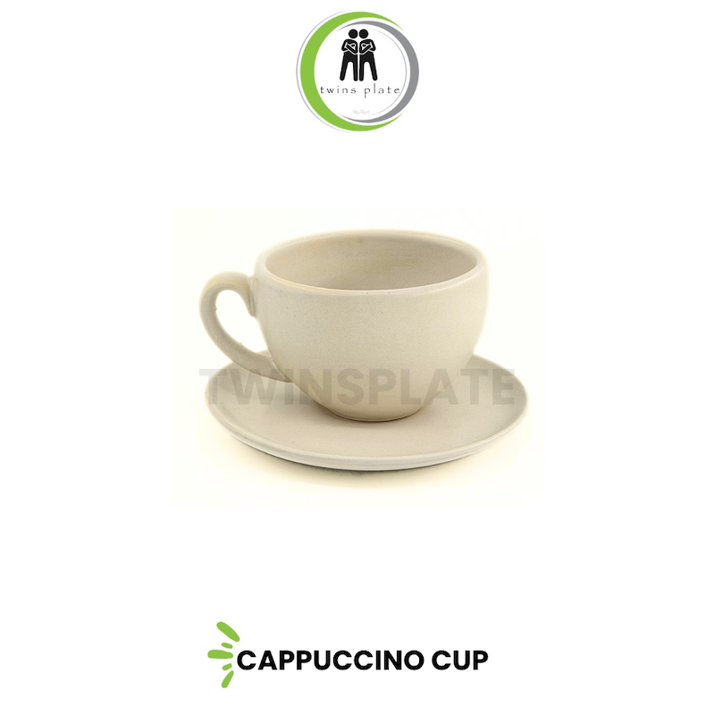 فنجان و نعلبکی کاپوچینو کرم مات