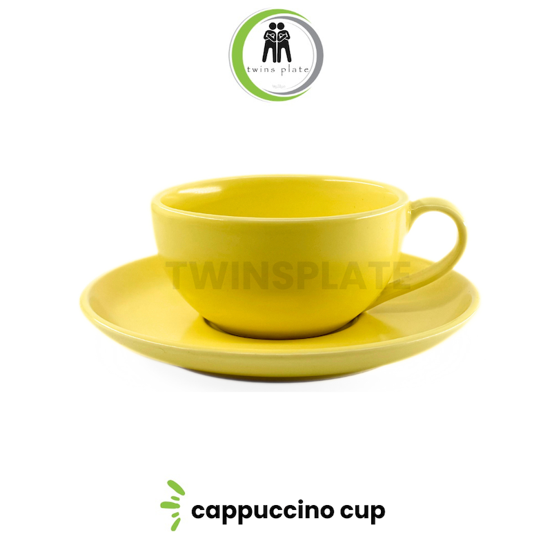 فنجان و نعلبکی کاپوچینو زرد