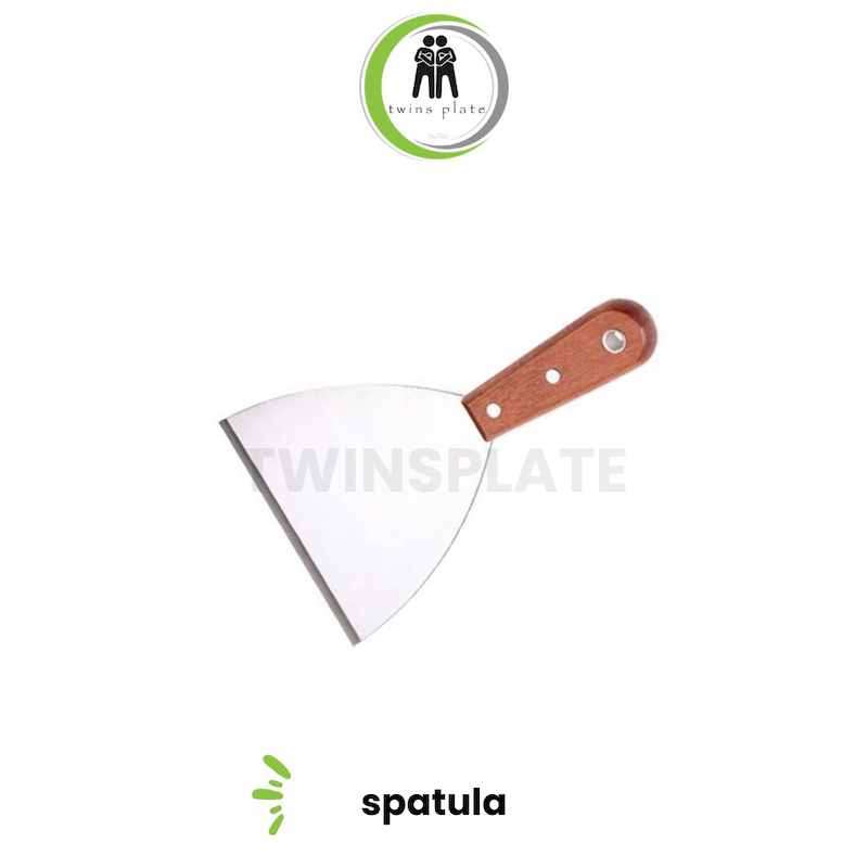 کاردک استیل دسته چوبی ۱۰ سانت