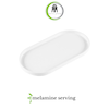 دیس ملامین بیضی کوچک لبه دار ۱۲×۲۴ سانتیمتری سفید