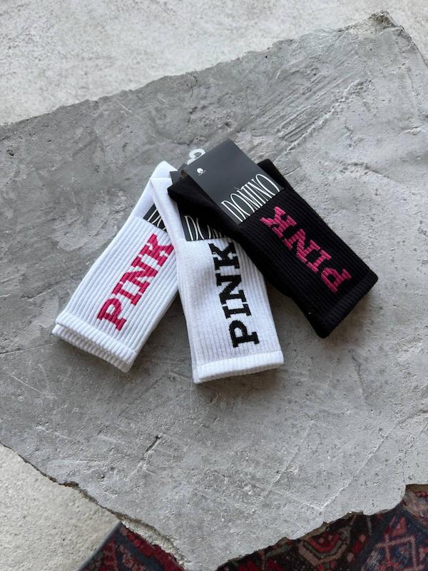 جوراب سفید و مشکی pink