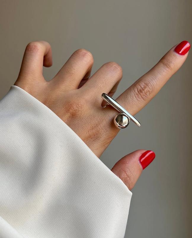 انگشتر نقطه خط./