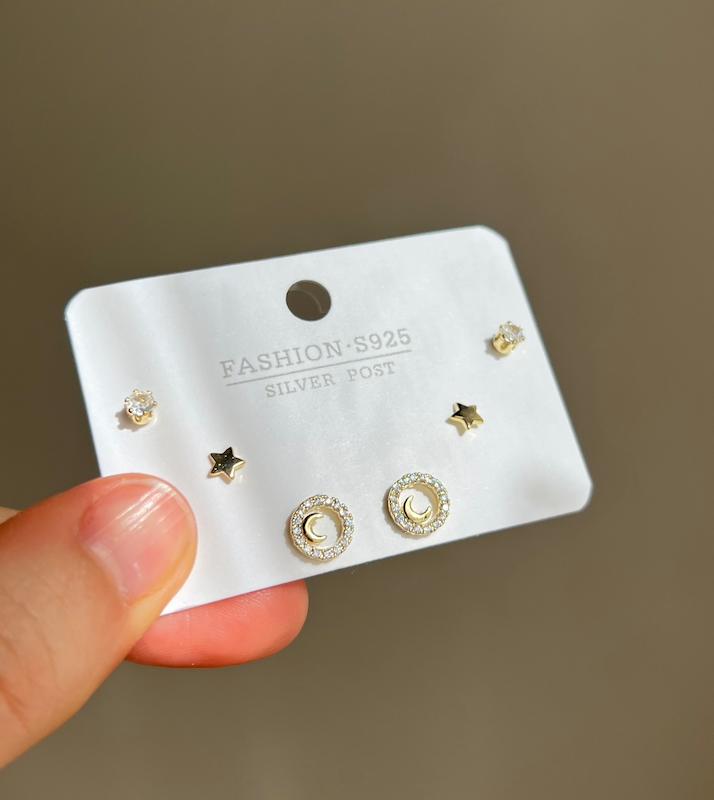 گوشواره سه جفتی ماه