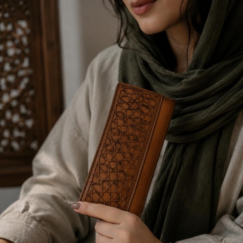 کیف پول چرم Sj طرح اسلیمی