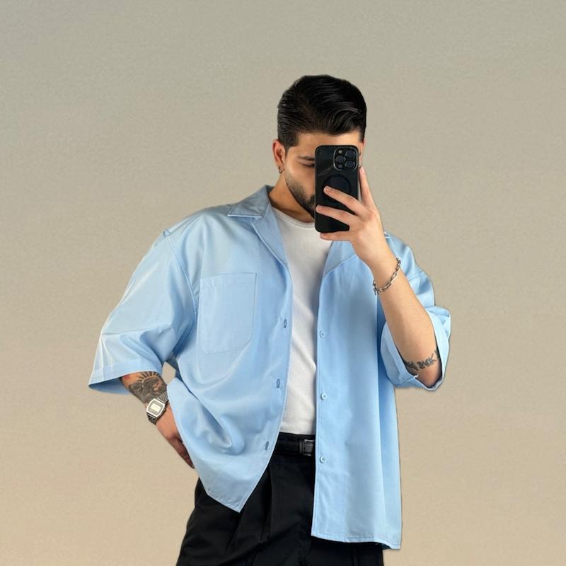 پیراهن یقه انگلیسی ساده