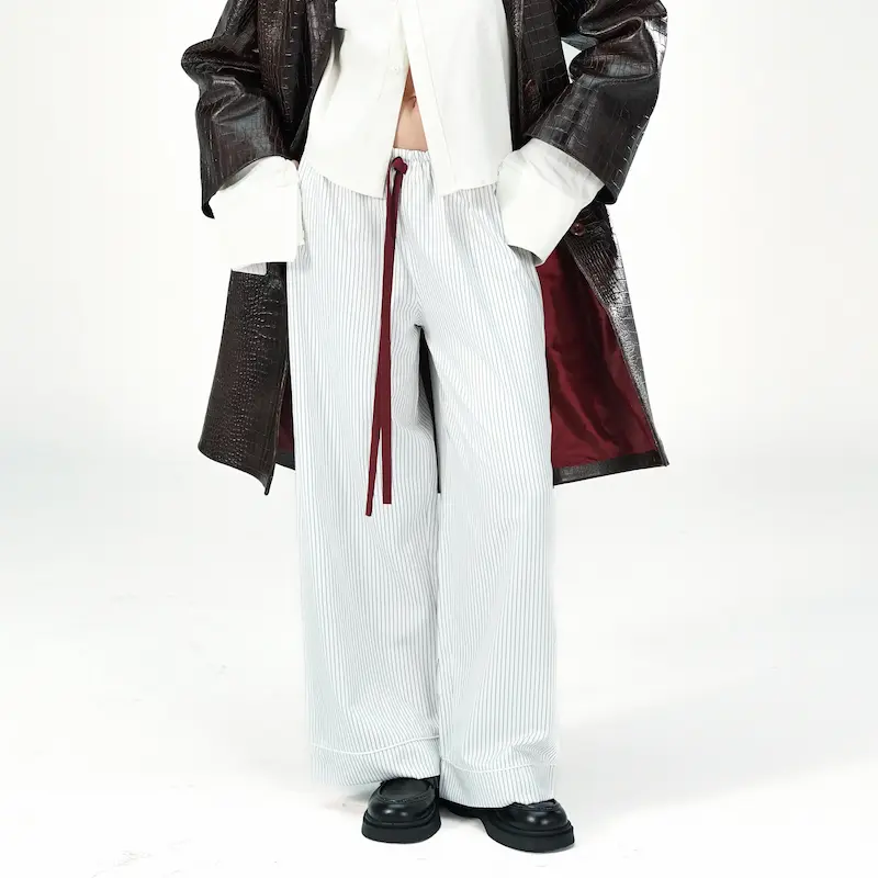 STRIPED PAJAMA-STYLE TROUSER
