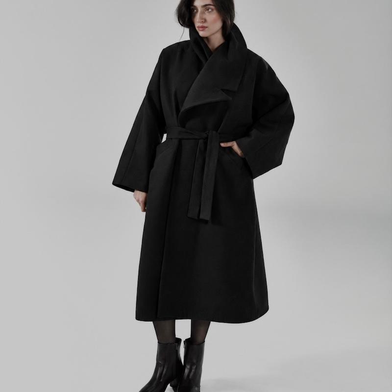 UPSYD STANDING COLLAR WOOL COAT