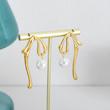 گوشواره میخی زنانه مدل آویز مرواریدی کد 103