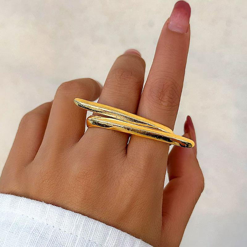 انگشتر زنانه مینیمال دو انگشتی کد 161