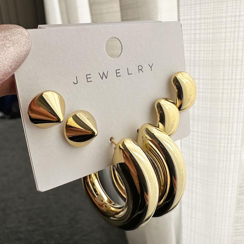 گوشواره میخی زنانه کد TE1426 مجموعه 3 عددی