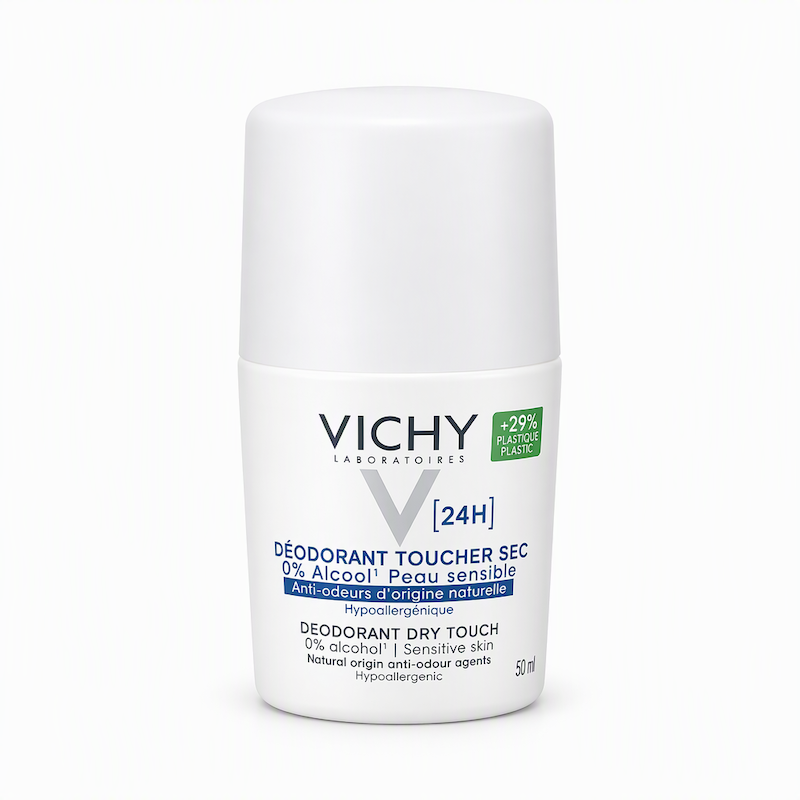 مام رول دئودورانت ویشی مدل 24H Dry Touch پوست حساس حجم 50 میل