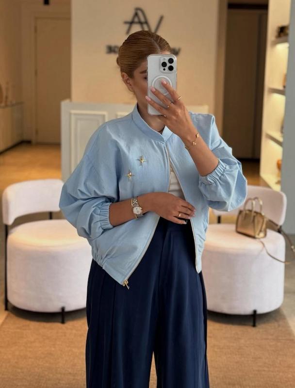 بامبر جکت آبی