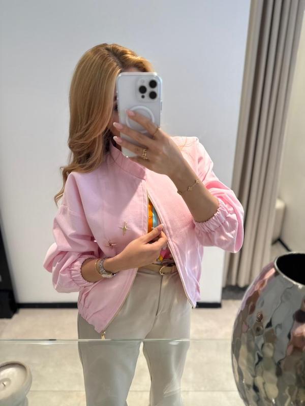 بامبر جکت صورتی