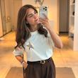 تیشرت سفید استار/STAR نیمه پلنگی