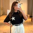 تیشرت مشکی استار/STAR کامل نقره ای