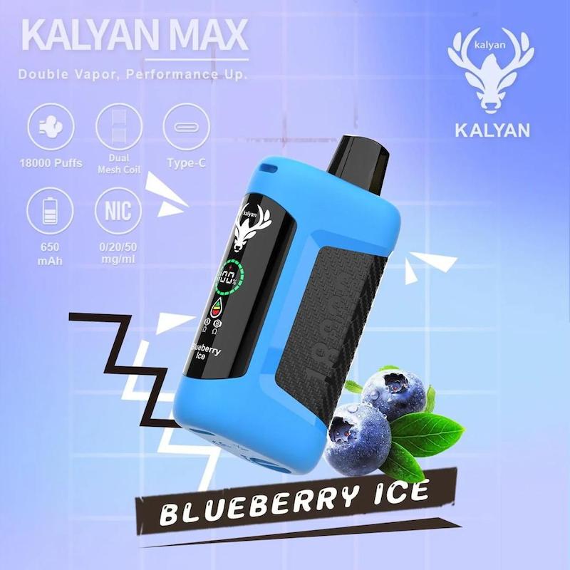 پاد یکبار مصرف کلیان مکس (Kalyan Max) 18000 پاف طعم بلوبری یخ – Kalyan Max Blueberry Ice