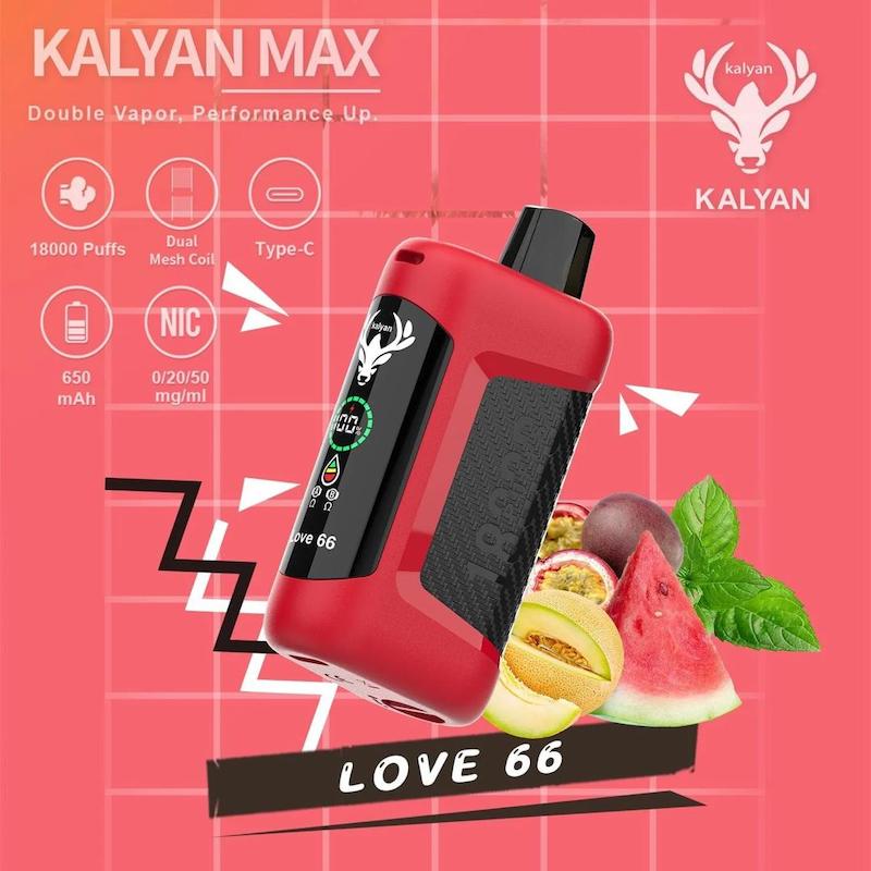 پاد یکبار مصرف کلیان مکس (Kalyan Max) 18000 پاف طعم لاو – Kalyan Max Love