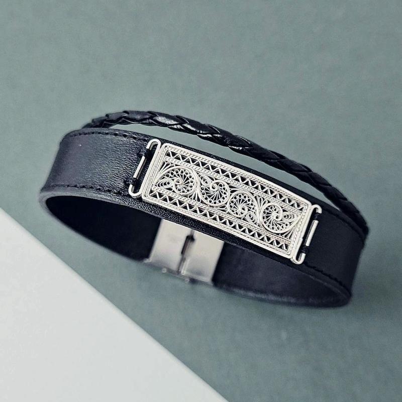 دستبند چرمی مستطیل