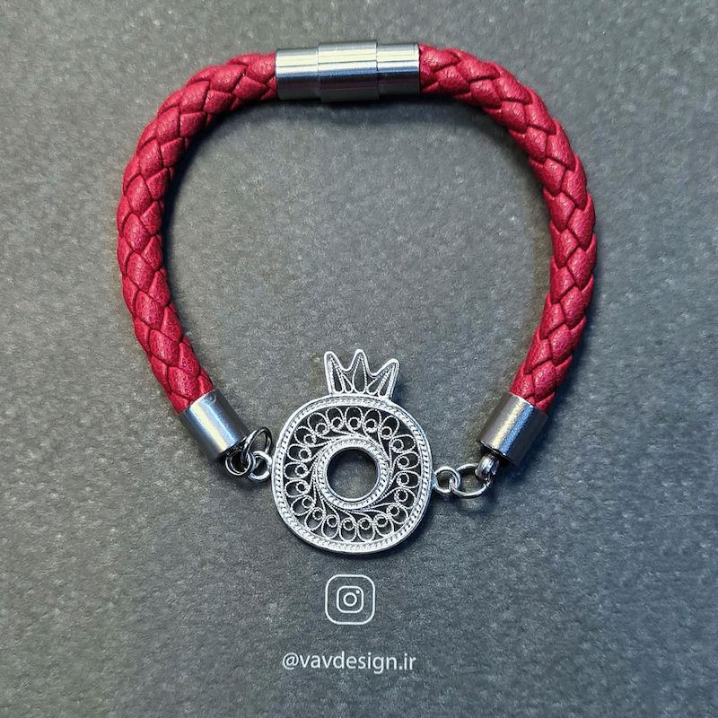 دستبند چرمی انار