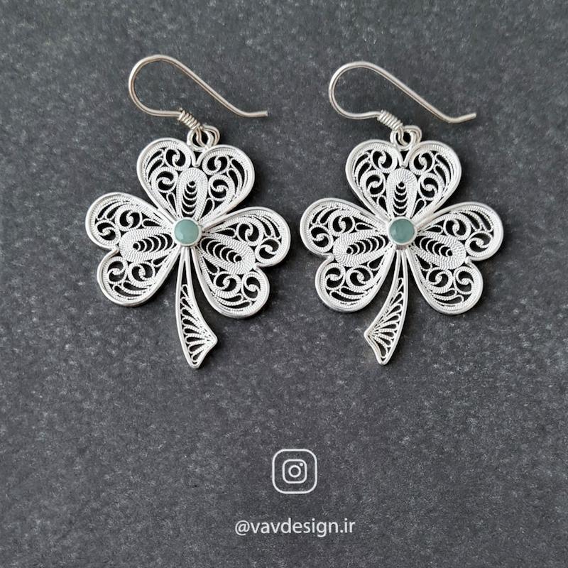 گوشواره شبدر سه برگ