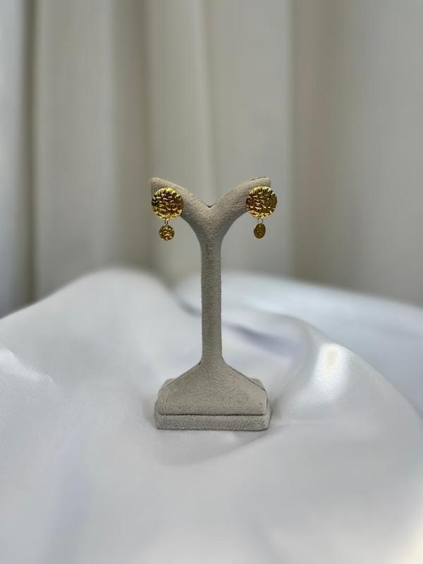 گوشواره استیل سکه ای طلایی