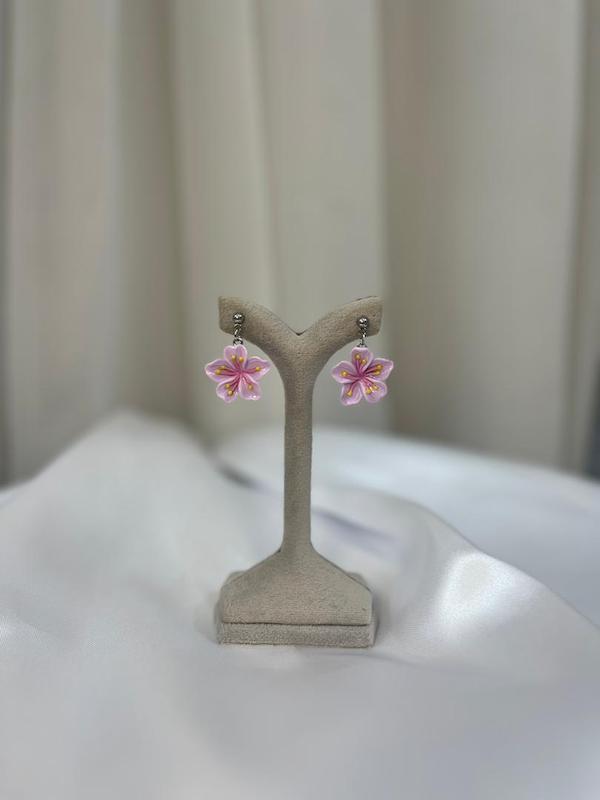 گوشواره گل صورتی جذاب