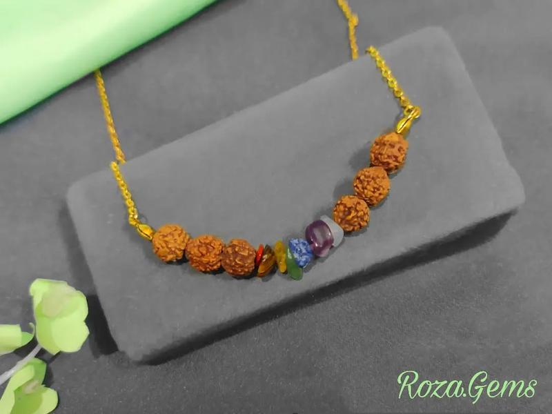 گردنبند استیل رودراکشا هفت چاکرا