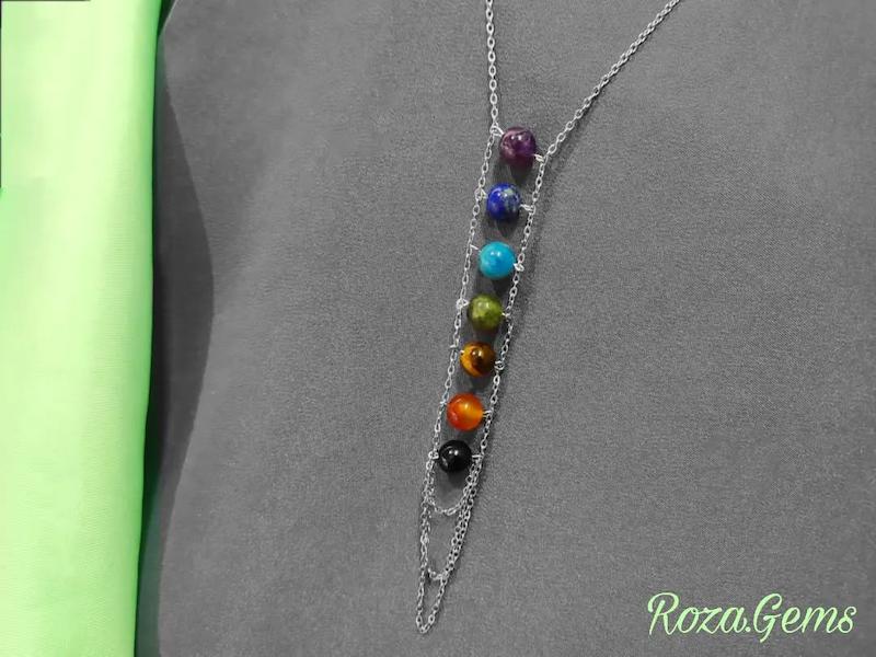 گردنبند استیل آویز هفت چاکرا