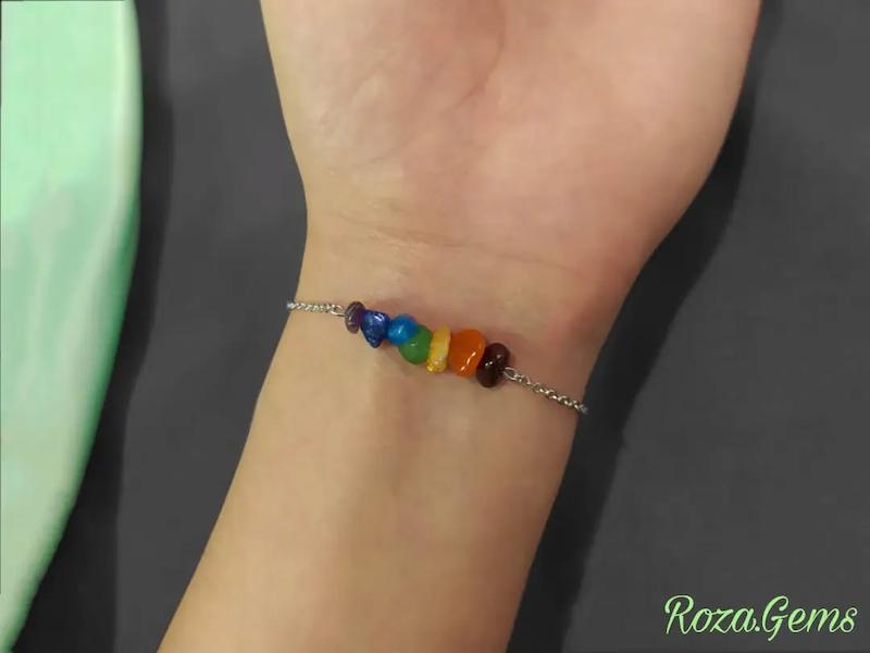 دستبند استیل نامنظم هفت چاکرا