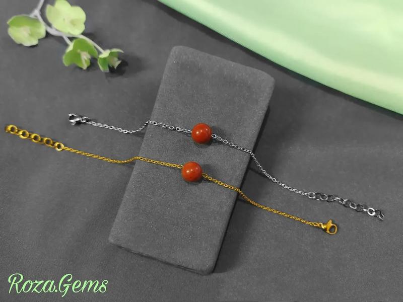 دستبند استیل جاسپر سرخ