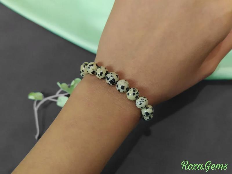 دستبند تمام سنگ جاسپر دالمیشن